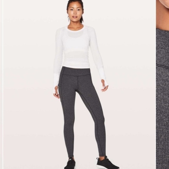 Lululemon Speed Up Tight 28" Full-On Luxtreme Variegated Knit Black Heather 2 - Picture 5 of 14